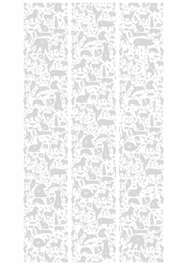 media image for Animal Alphabet Kids Wallpaper in Grey by KEK Amsterdam 269
