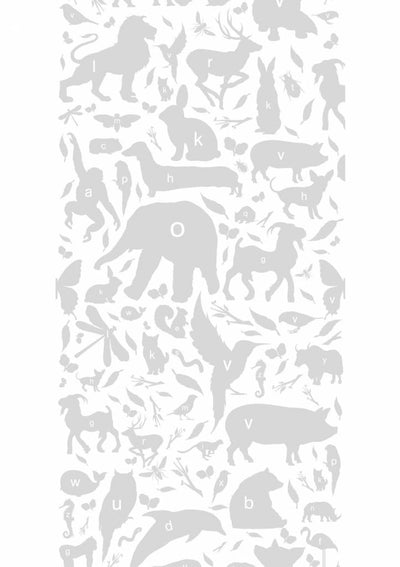 product image for Animal Alphabet Kids Wallpaper in Grey by KEK Amsterdam 58