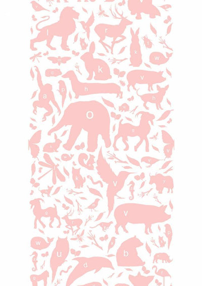 product image for Animal Alphabet Kids Wallpaper in Pink by KEK Amsterdam 26
