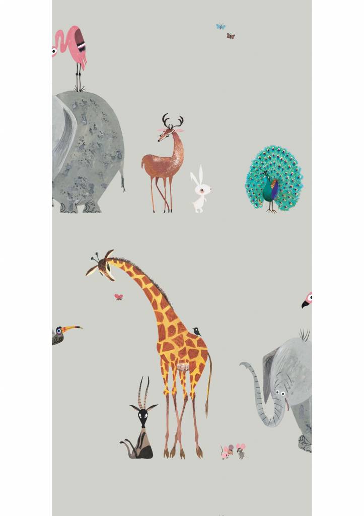 media image for Animal Mix Wallpaper in Grey by KEK Amsterdam 274