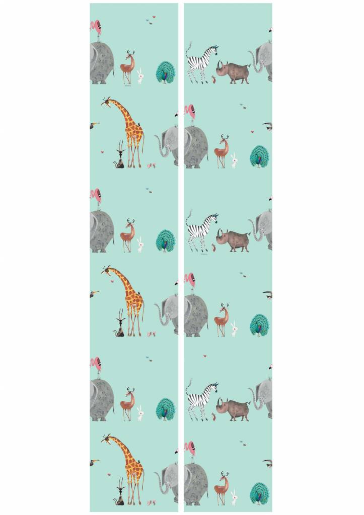media image for Animal Mix Wallpaper in Mint by KEK Amsterdam 29