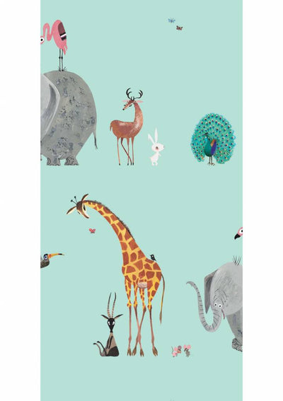 product image for Animal Mix Wallpaper in Mint by KEK Amsterdam 93