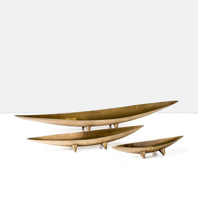 product image for antique brass 3 piece tapered boat bowl set by torre tagus 2 46