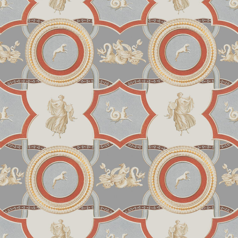 media image for Apodyterium Wallpaper in Grey and Red from the World of Antiquity Collection by Mind the Gap 20