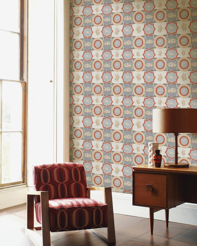 product image for Apodyterium Wallpaper in Grey and Red from the World of Antiquity Collection by Mind the Gap 96