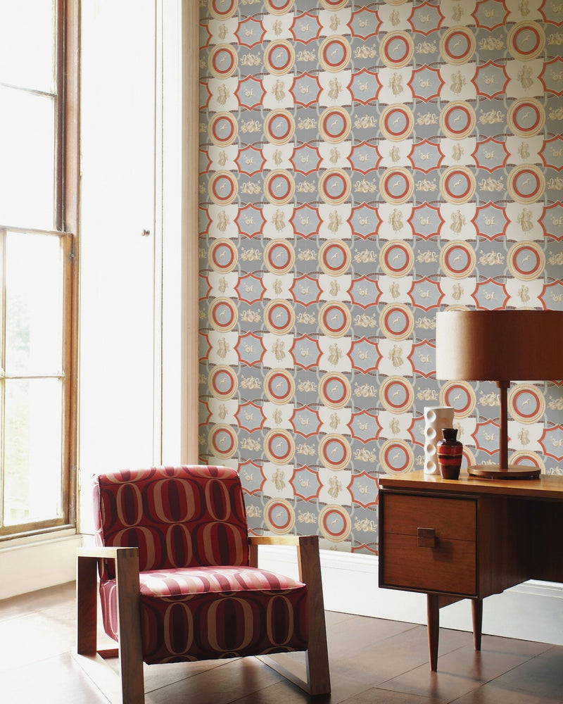 media image for Apodyterium Wallpaper in Grey and Red from the World of Antiquity Collection by Mind the Gap 270
