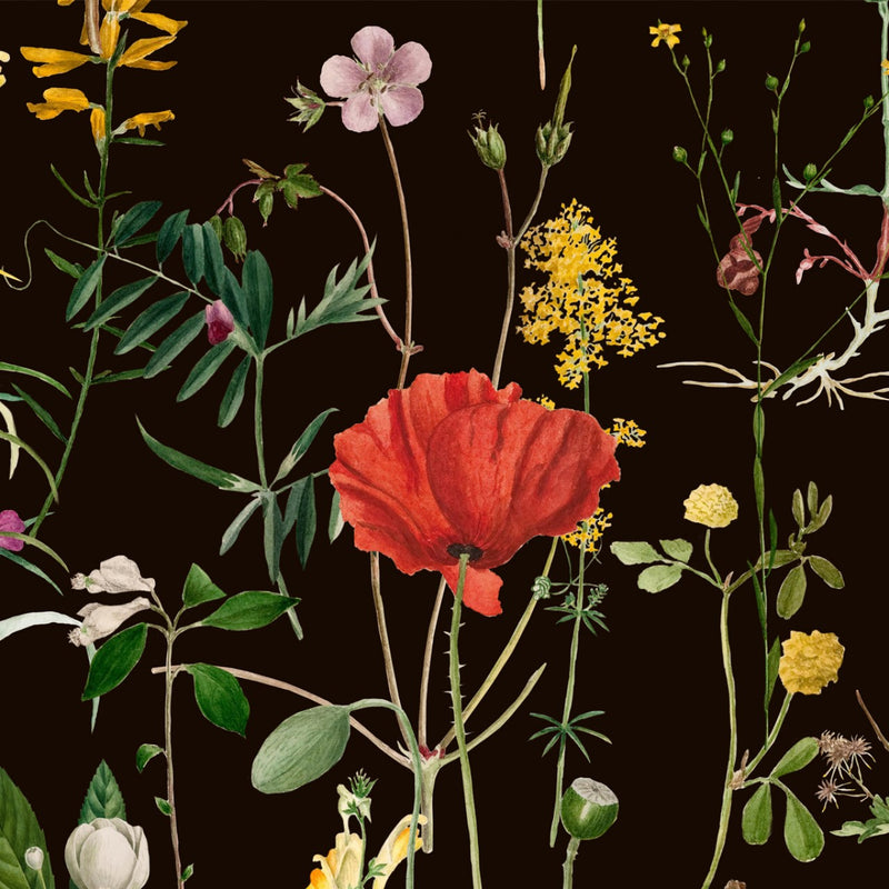 media image for sample aquafleur anthracite wallpaper from collection ii by mind the gap 1 210