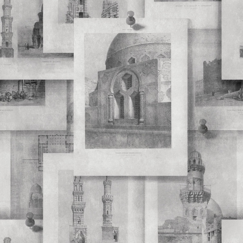 media image for sample arabian monuments wallpaper in neutral from the eclectic collection by mind the gap 1 217