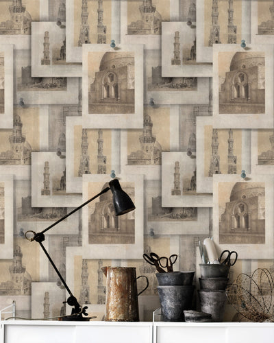 product image for Arabian Monuments Wallpaper in Sepia and Taupe from the Eclectic Collection by Mind the Gap 91