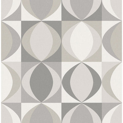 product image for Archer Linen Geometric Wallpaper in Grey from the Bluebell Collection by Brewster Home Fashions 18