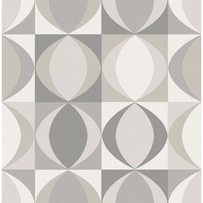 media image for Archer Linen Geometric Wallpaper in Grey from the Bluebell Collection by Brewster Home Fashions 268