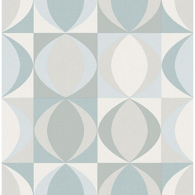 product image for Archer Linen Geometric Wallpaper in Light Blue from the Bluebell Collection by Brewster Home Fashions 15