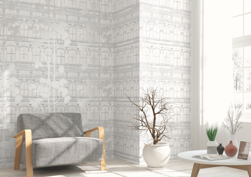 media image for Architecture with Tree Shadow Wallpaper from the Transition Collection by Mayflower 278