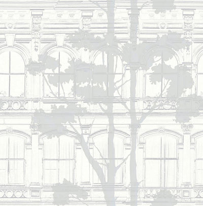 product image of sample architecture with tree shadow wallpaper in silver grey and cream from the transition collection by mayflower 1 562