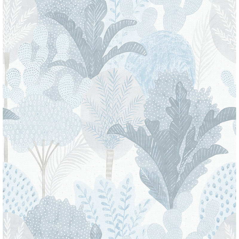 media image for Ari Desert Oasis Wallpaper in Blue from the Pacifica Collection by Brewster Home Fashions 250