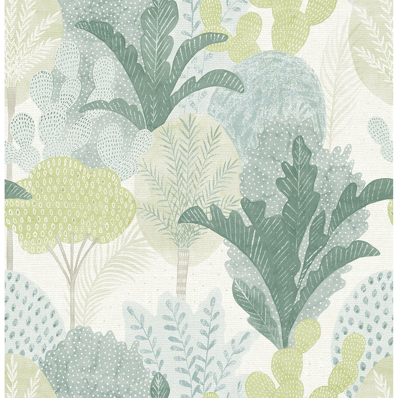media image for Ari Desert Oasis Wallpaper in Green from the Pacifica Collection by Brewster Home Fashions 287