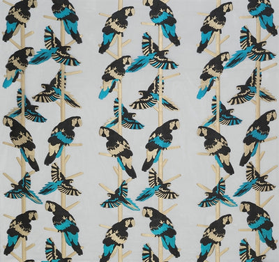 product image of sample arini sheer fabric in black and turquoise by matthew williamson for osborne little 1 51