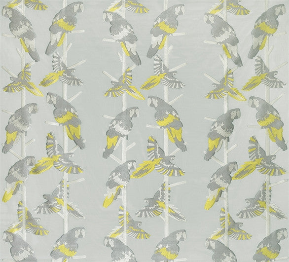 media image for Arini Sheer Fabric in Silver and Lemon by Matthew Williamson for Osborne & Little 273