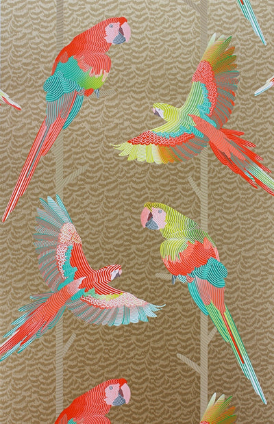 product image of sample arini wallpaper in antique gold and scarlet by matthew williamson for osborne little 1 534