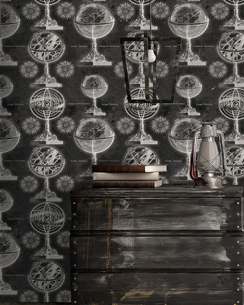 media image for Armillary Wallpaper in Anthracite from the Eclectic Collection by Mind the Gap 292