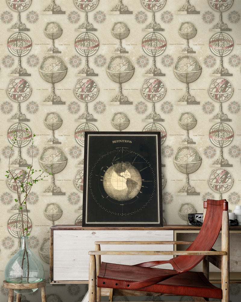 media image for Armillary Wallpaper in Taupe from the Eclectic Collection by Mind the Gap 249