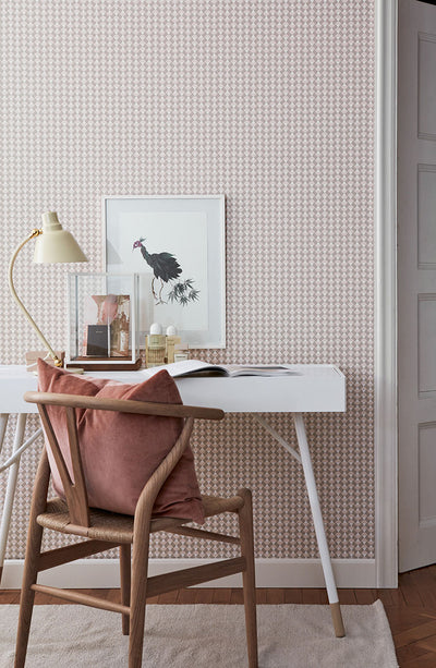 product image of Arne Blush Geometric Wallpaper from the Scandinavian Designers II Collection by Brewster 517