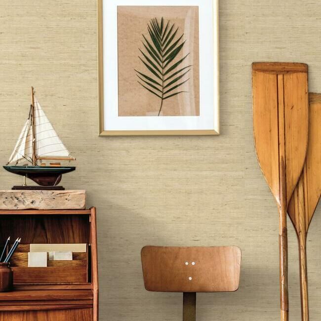 media image for Arrowroot Grasscloth Wallpaper in Sand from the Water& 21