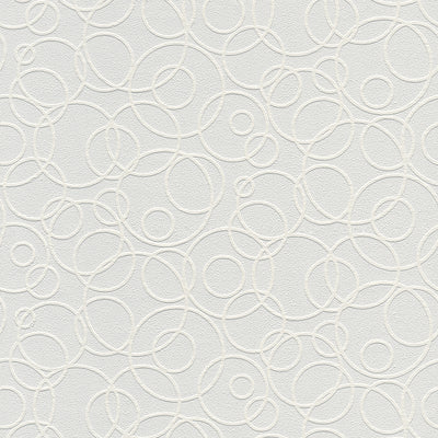 product image of Artemisia White Circles Paintable Wallpaper by Brewster Home Fashions 594