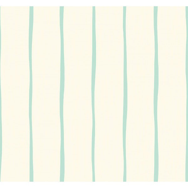 media image for Aruba Stripe Wallpaper in Ivory and Aqua from the Tortuga Collection by Seabrook Wallcoverings 291