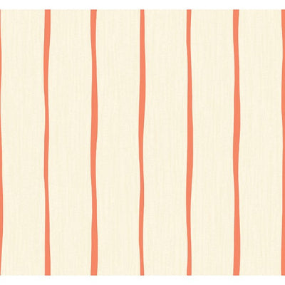 product image of Aruba Stripe Wallpaper in Ivory and Orange from the Tortuga Collection by Seabrook Wallcoverings 521