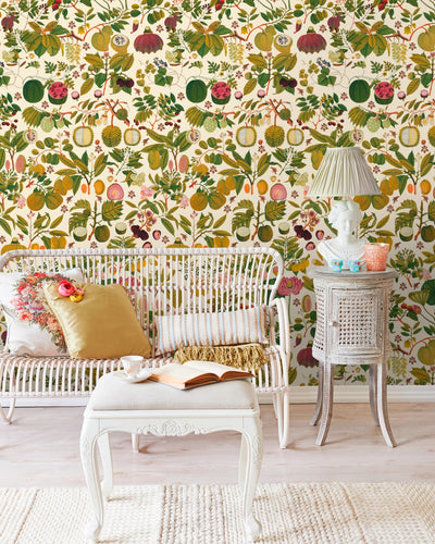 product image for Asian Fruits and Flowers Wallpaper in Light Multi from the Florilegium Collection by Mind the Gap. 80
