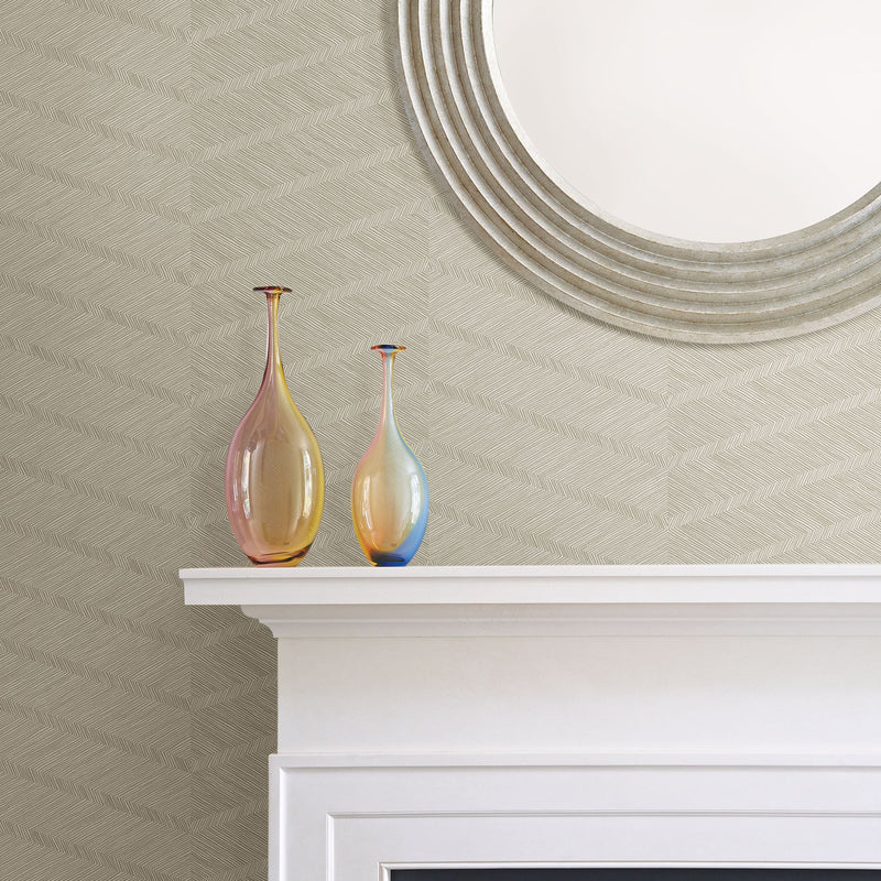 media image for Aspen Chevron Wallpaper in Champagne from the Scott Living Collection by Brewster Home Fashions 283
