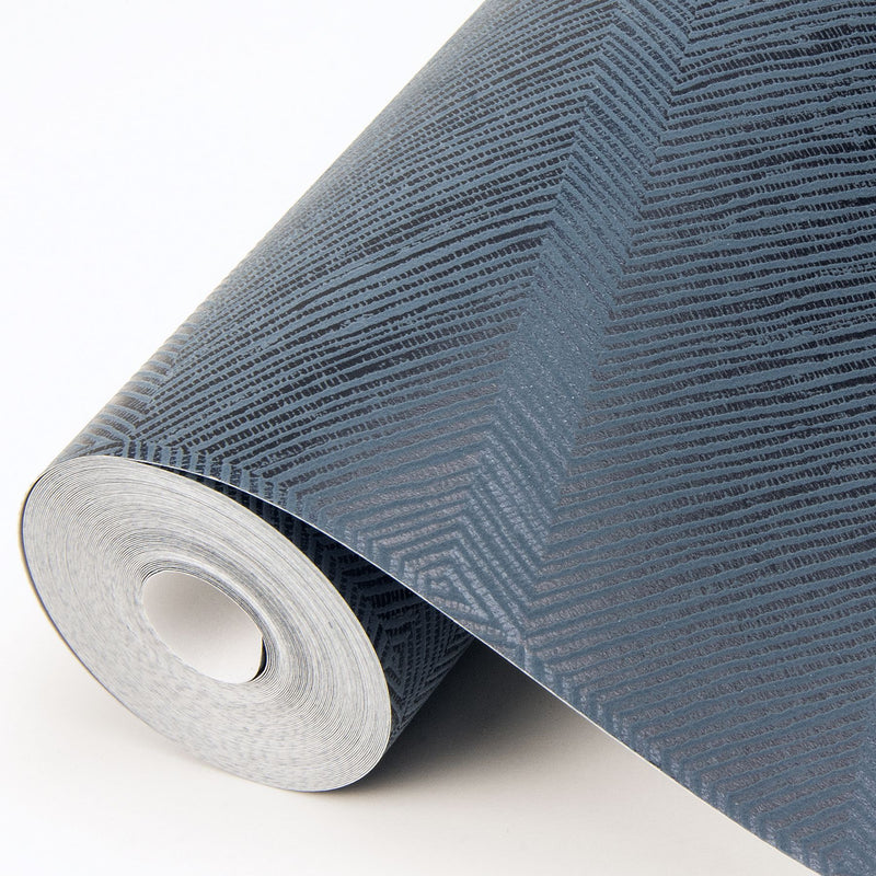 media image for Aspen Chevron Wallpaper in Indigo from the Scott Living Collection by Brewster Home Fashions 254