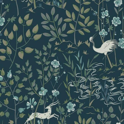 product image of Aspen Wallpaper in Dark Blue from the Traveler Collection by Ronald Redding 515