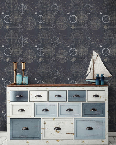 product image for Astronomy Wallpaper in Blue from the Eclectic Collection by Mind the Gap 46