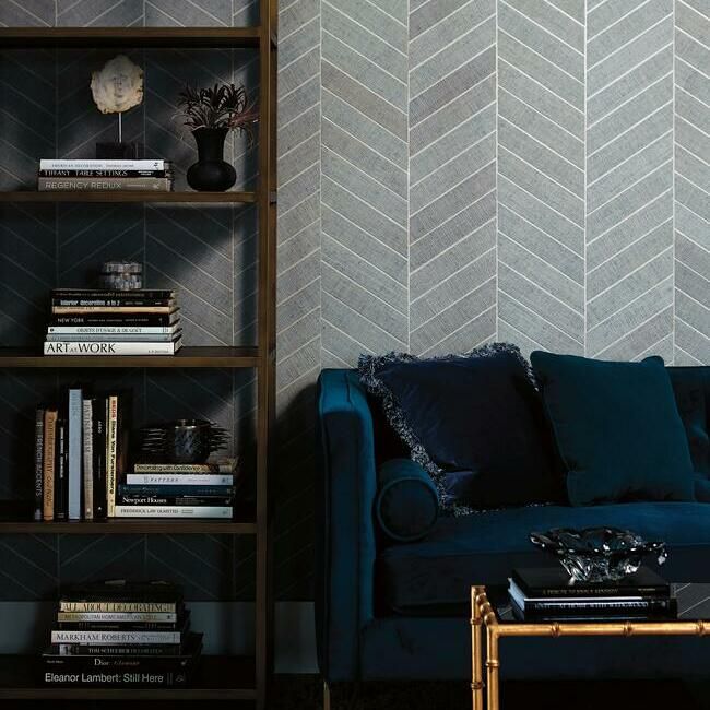media image for Atelier Herringbone Wallpaper in Light Grey from the Traveler Collection by Ronald Redding 285