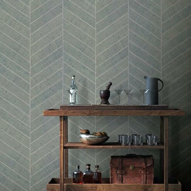 media image for Atelier Herringbone Wallpaper in Light Grey from the Traveler Collection by Ronald Redding 29