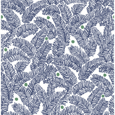 product image of sample athina fern wallpaper in navy from the pacifica collection by brewster home fashions 1 552
