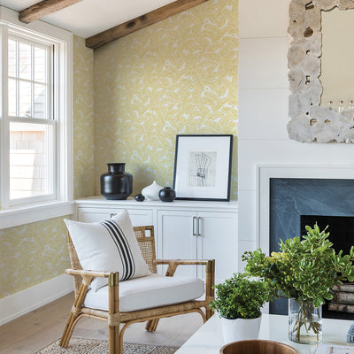 product image for Athina Fern Wallpaper in Yellow from the Pacifica Collection by Brewster Home Fashions 55