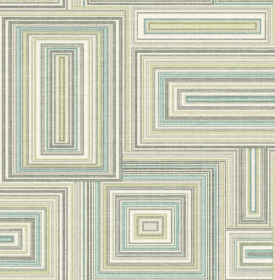 product image of sample attersee squares wallpaper in blue and green from the lugano collection by seabrook wallcoverings 1 511