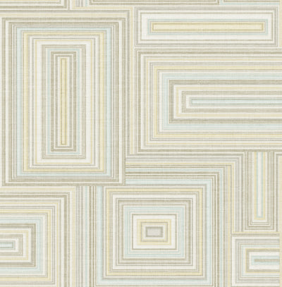 product image of sample attersee squares wallpaper in cream and blue from the lugano collection by seabrook wallcoverings 1 582