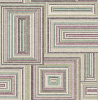 product image of sample attersee squares wallpaper in purple from the lugano collection by seabrook wallcoverings 1 587