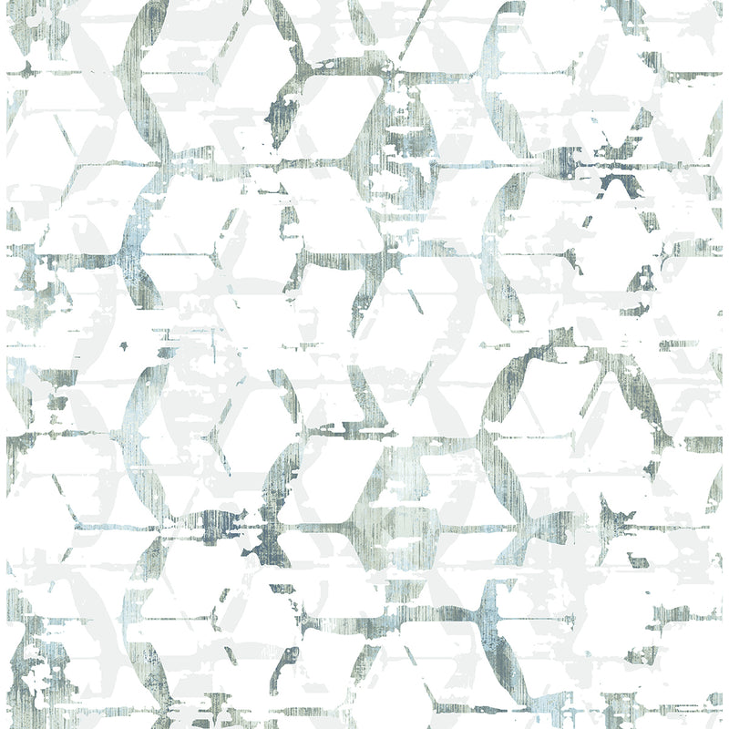 media image for Augustine Distressed Geometric Wallpaper in Slate from the Pacifica Collection by Brewster Home Fashions 287