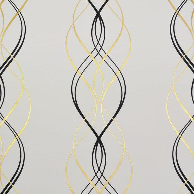 media image for sample aurora wallpaper in black white and gold by antonina vella for york wallcoverings 1 277