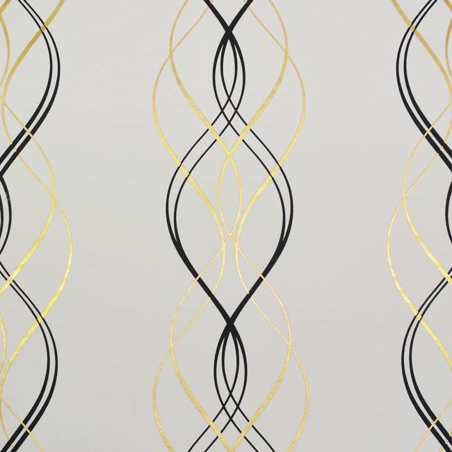 media image for Aurora Wallpaper in Black, White, and Gold by Antonina Vella for York Wallcoverings 284