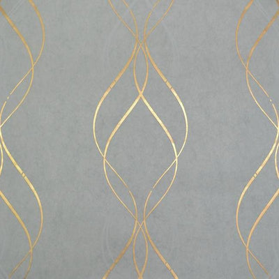 product image for Aurora Wallpaper in Blue and Gold by Antonina Vella for York Wallcoverings 21