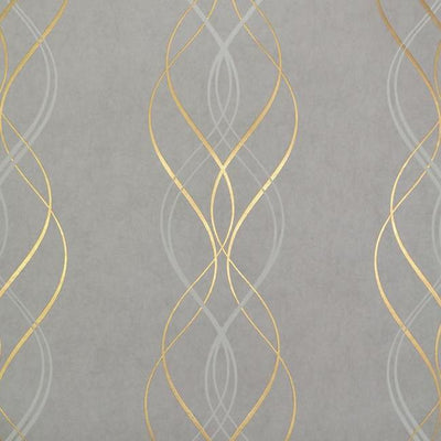 product image of Aurora Wallpaper in Grey and Gold by Antonina Vella for York Wallcoverings 587