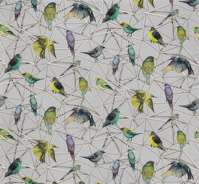 product image of Aviary Fabric in Turquoise and Chartreuse from the Enchanted Gardens Collection by Osborne & Little 552
