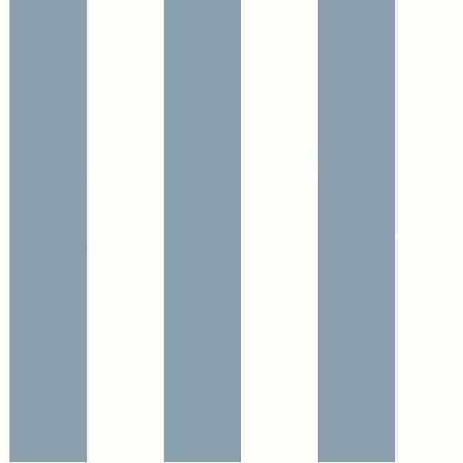 media image for sample awning stripe wallpaper in blue from the waters edge collection by york wallcoverings 1 221