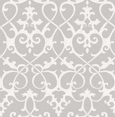 product image of sample axiom grey ironwork wallpaper from the symetrie collection by brewster home fashions 1 527